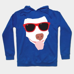 White Dog in Sunglasses Hoodie